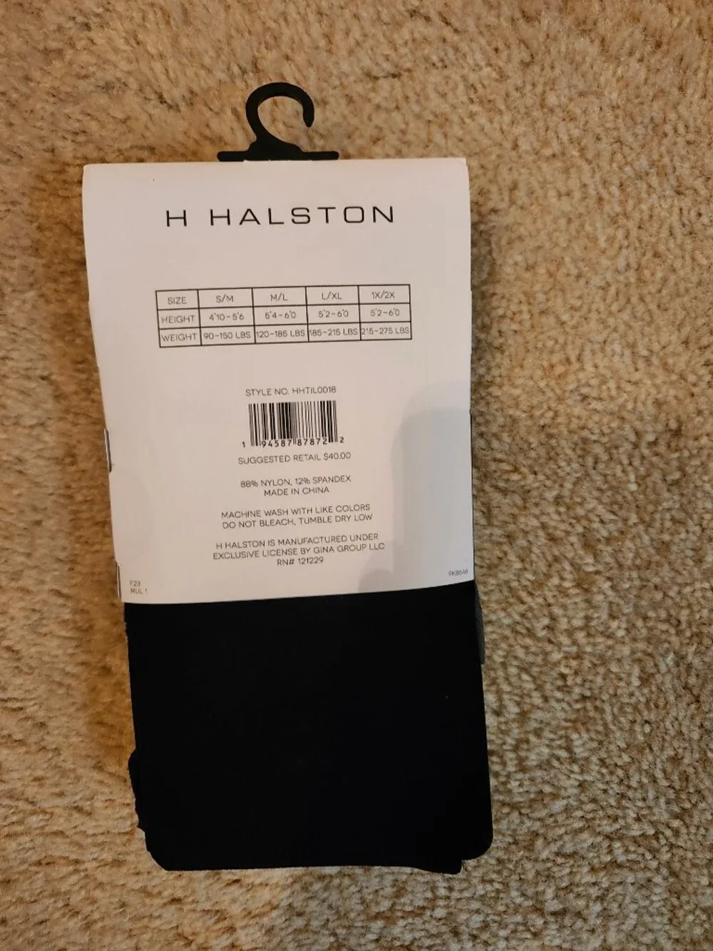 Halston 2-Pack Black and grey Opaque Footed Tights Size M/L